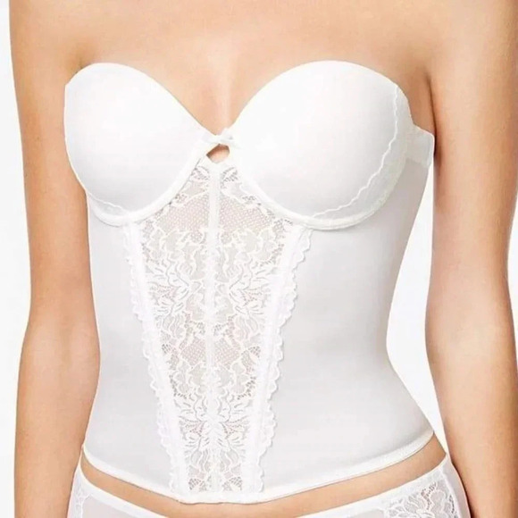 34B‎ Maidenform Sexy Strapless Floral Lace Bustier - Picture 3 of 4